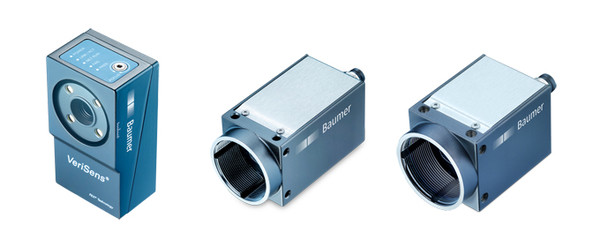▲(왼쪽부터) 스마트 산업용카메라 ‘XF900’, 롤링셔터 방식이 적용된 산업용카메라 CX시리즈 ‘VCXG.R’과 ‘VCXU.R’